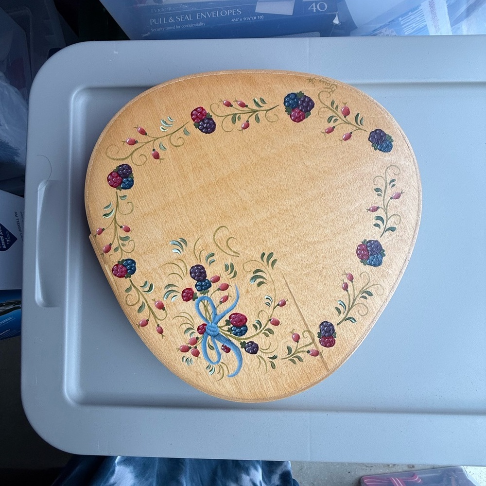 Wooden Heart-Shaped Box